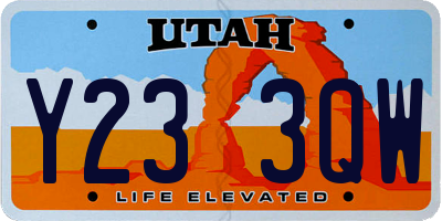 UT license plate Y233QW