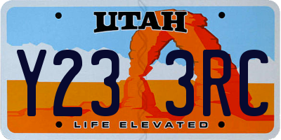 UT license plate Y233RC