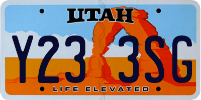UT license plate Y233SG