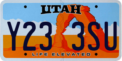 UT license plate Y233SU