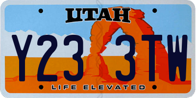 UT license plate Y233TW
