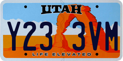 UT license plate Y233VM
