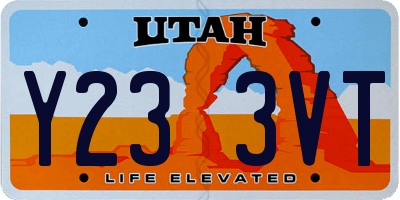 UT license plate Y233VT