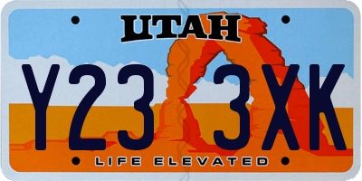 UT license plate Y233XK