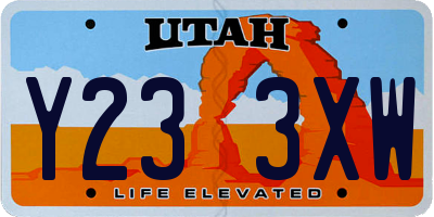 UT license plate Y233XW