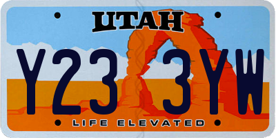 UT license plate Y233YW