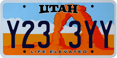 UT license plate Y233YY