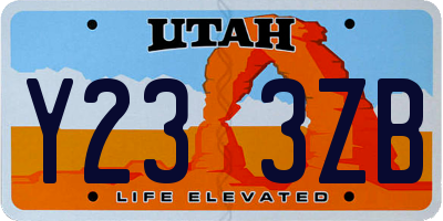 UT license plate Y233ZB