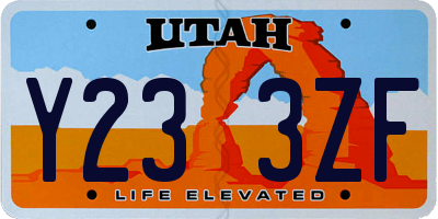 UT license plate Y233ZF