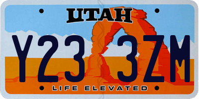 UT license plate Y233ZM