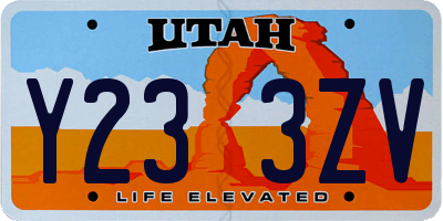 UT license plate Y233ZV
