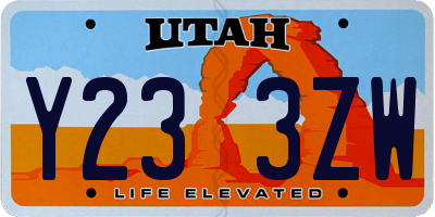 UT license plate Y233ZW