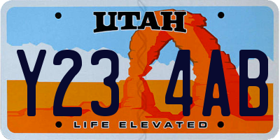UT license plate Y234AB