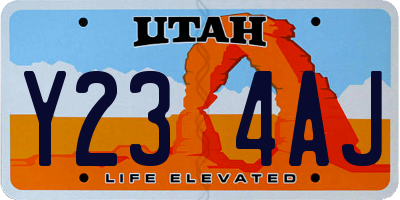 UT license plate Y234AJ
