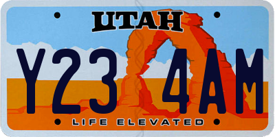 UT license plate Y234AM