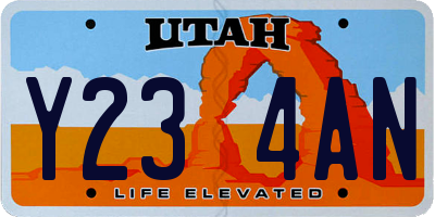 UT license plate Y234AN