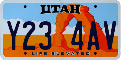 UT license plate Y234AV