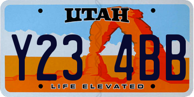 UT license plate Y234BB