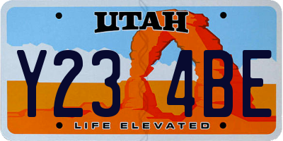 UT license plate Y234BE