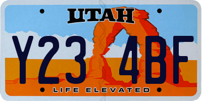UT license plate Y234BF