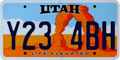 UT license plate Y234BH