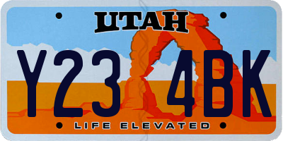 UT license plate Y234BK