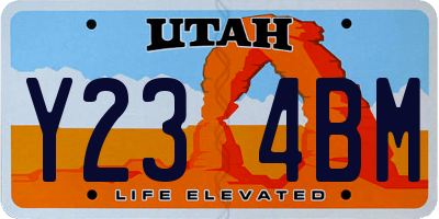 UT license plate Y234BM