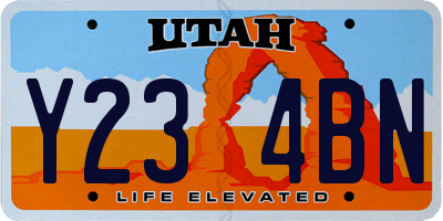 UT license plate Y234BN