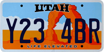 UT license plate Y234BR