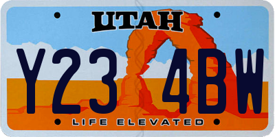 UT license plate Y234BW