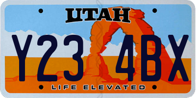 UT license plate Y234BX