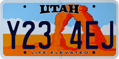 UT license plate Y234EJ