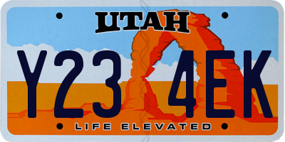 UT license plate Y234EK