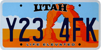 UT license plate Y234FK