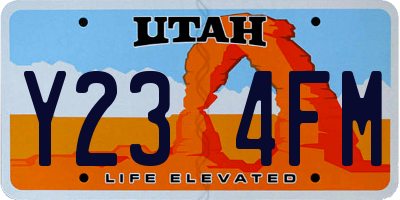 UT license plate Y234FM