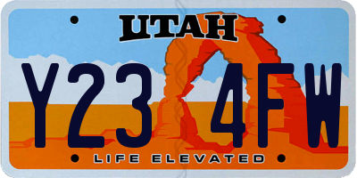 UT license plate Y234FW