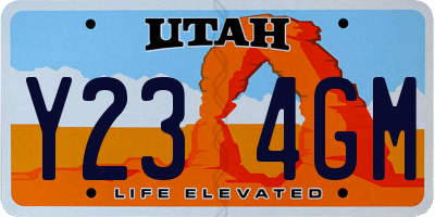 UT license plate Y234GM