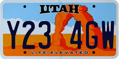 UT license plate Y234GW