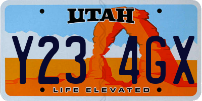 UT license plate Y234GX