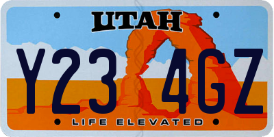 UT license plate Y234GZ