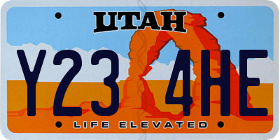 UT license plate Y234HE