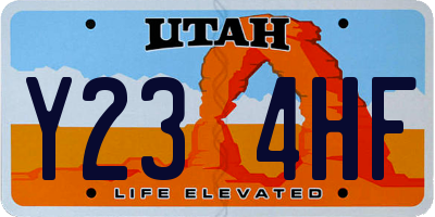 UT license plate Y234HF