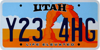 UT license plate Y234HG