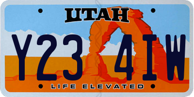 UT license plate Y234IW