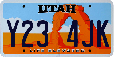 UT license plate Y234JK