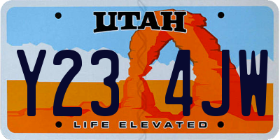 UT license plate Y234JW