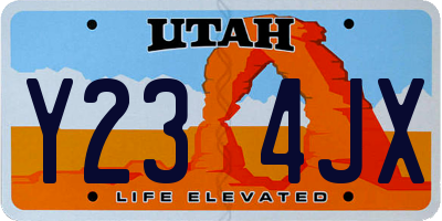 UT license plate Y234JX