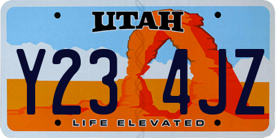 UT license plate Y234JZ