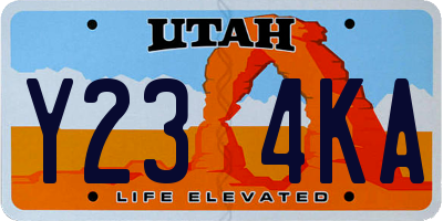 UT license plate Y234KA