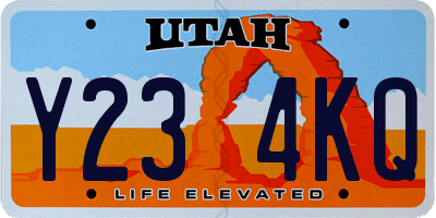 UT license plate Y234KQ